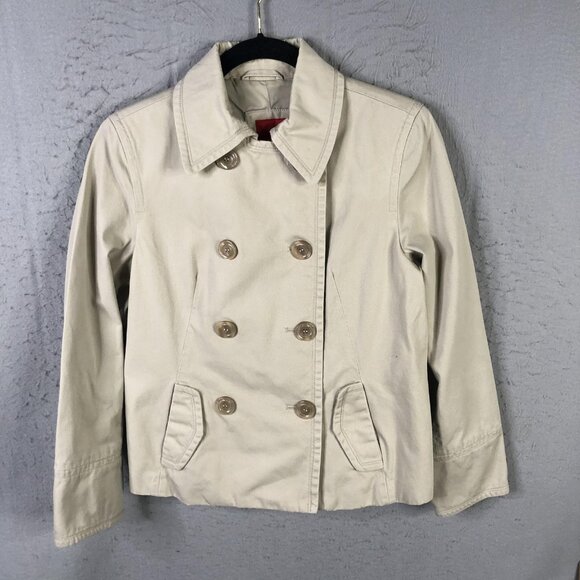 Esprit Jackets & Blazers - Esprit Jacket Womens Medium Beige Double Breasted Military Y2K Preppy Peacoat